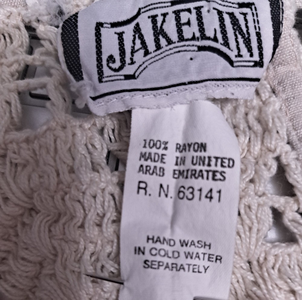Jakelin Dress‎ Vintage Size Small Ivory Linen Crochet Midi - Picture 11 of 11